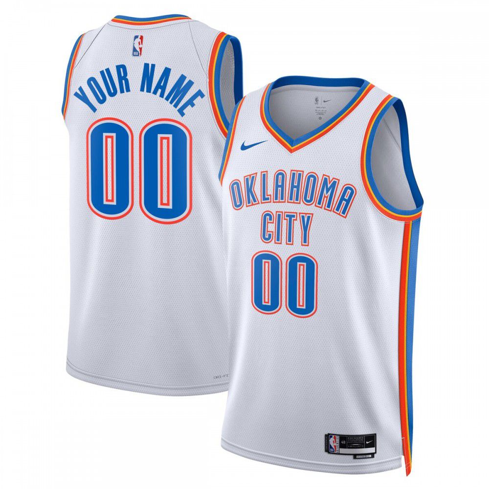 Oklahoma City Thunder Unisex 2022/23 Swingman Custom Jersey White - Association Edition-Pro Kit Vault | Brand New 26/27 Sports Jerseys